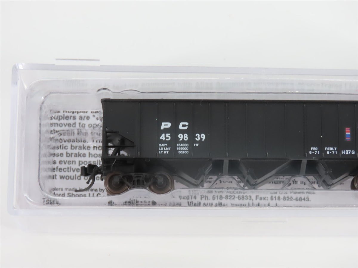 N Bluford Shops 14146 PC Penn Central 3-Bay Rib-Side Hopper #459839 w/ Load
