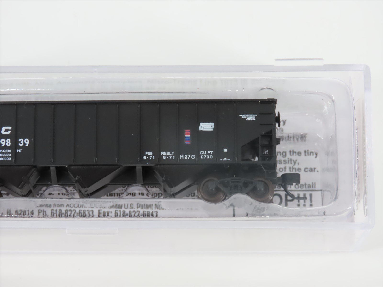 N Bluford Shops 14146 PC Penn Central 3-Bay Rib-Side Hopper #459839 w/ Load