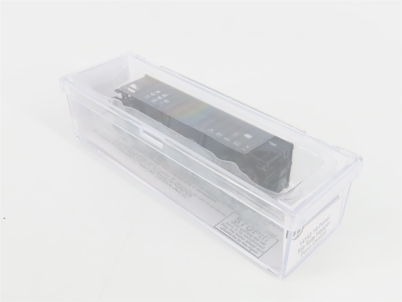 N Bluford Shops 14143 PC Penn Central 3-Bay Rib-Side Hopper #459601 w/ Load