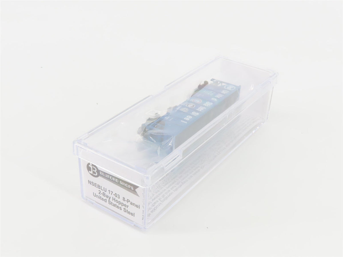 N Scale Bluford Shops NSE BLU17-03 URR US Steel 2-Bay Hopper #3501 w/ Load