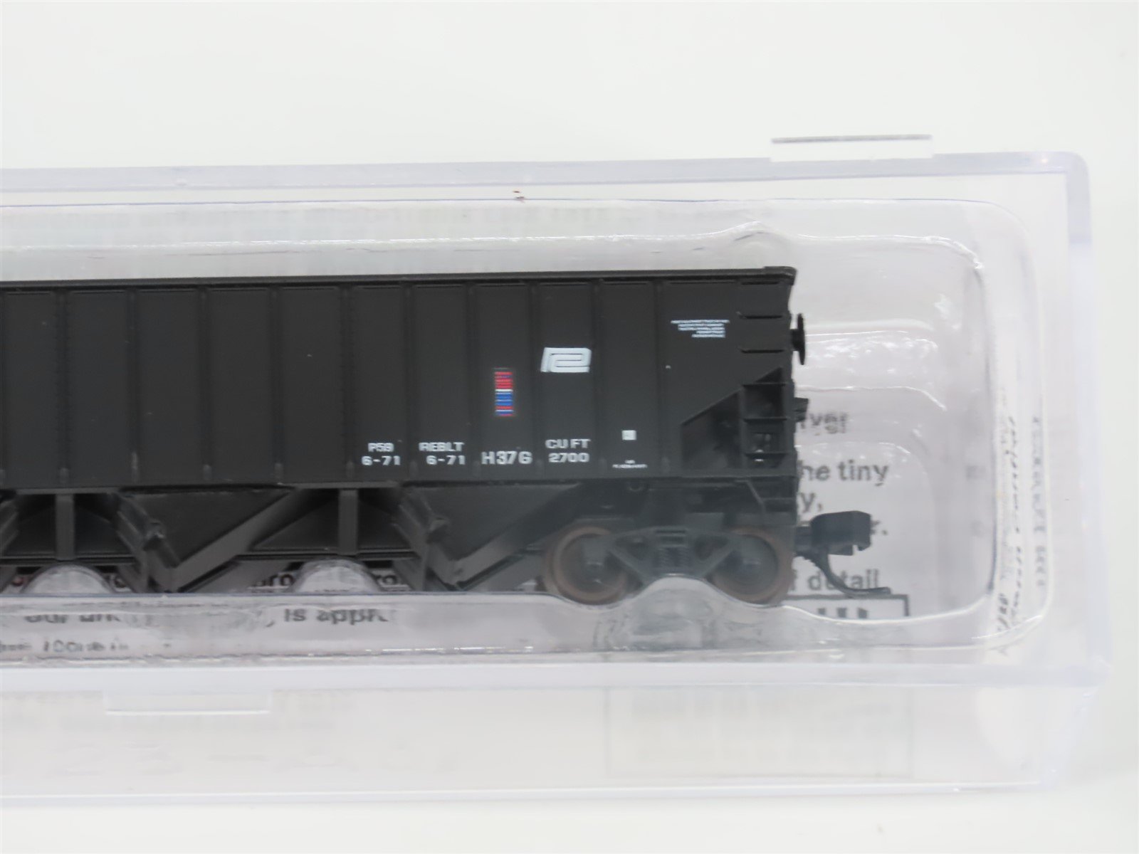 N Bluford Shops 14142 PC Penn Central 3-Bay Rib-Side Hopper #459779 w/ Load