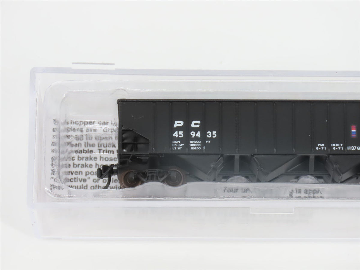 N Bluford Shops 14146 PC Penn Central 3-Bay Rib-Side Hopper #459435 w/ Load