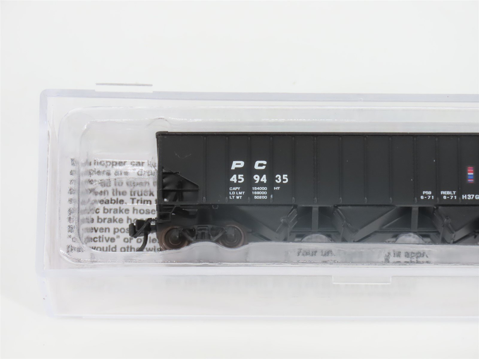 N Bluford Shops 14146 PC Penn Central 3-Bay Rib-Side Hopper #459435 w/ Load
