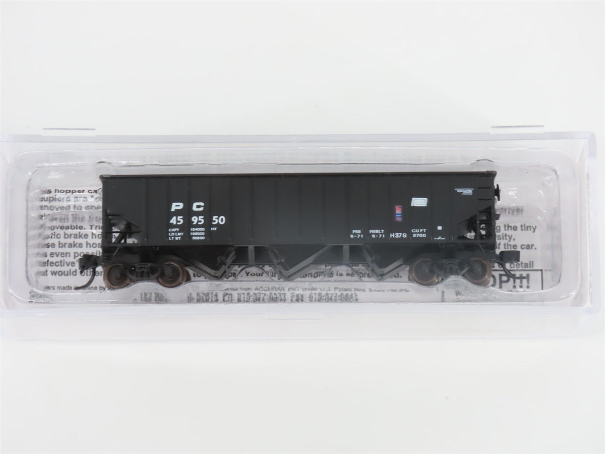 N Bluford Shops 14143 PC Penn Central 3-Bay Rib-Side Hopper #459550 w/ Load