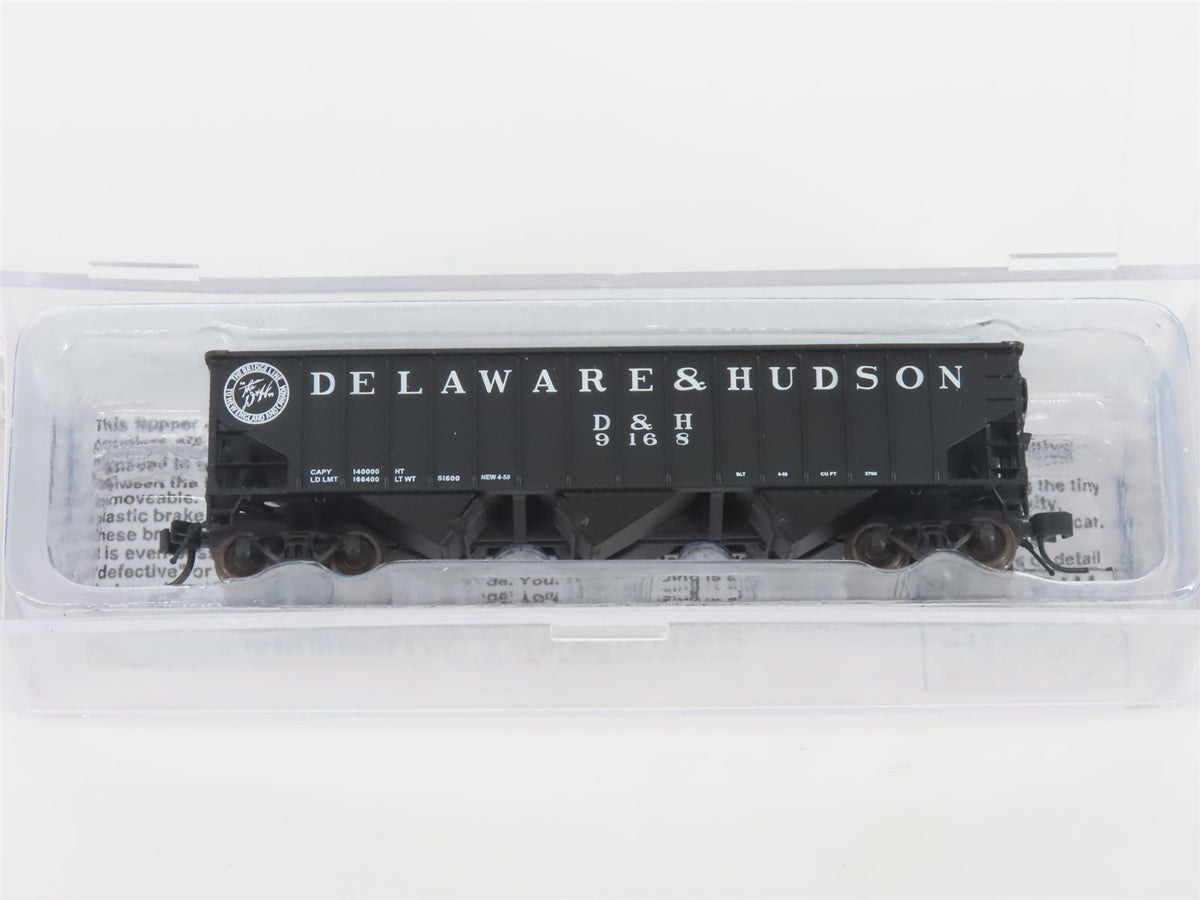 N Bluford Shops 14073 D&amp;H &quot;Bridge Line&quot; 3-Bay Rib-Side Hopper #9168 w/ Load
