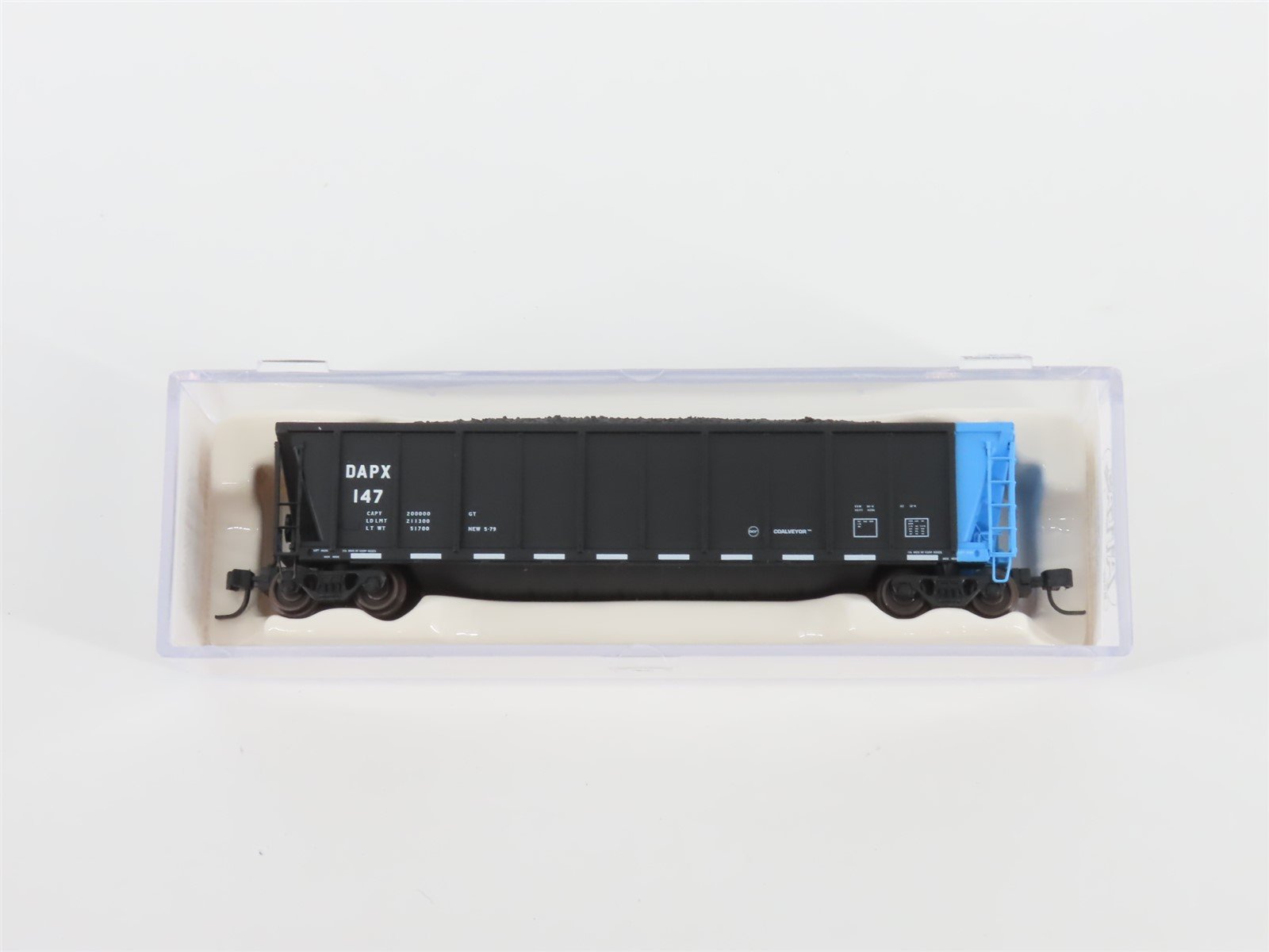 N Scale Atlas 43805-17 DAPX Dairyland Power Cooperative Coalveyor #147 w/ Load