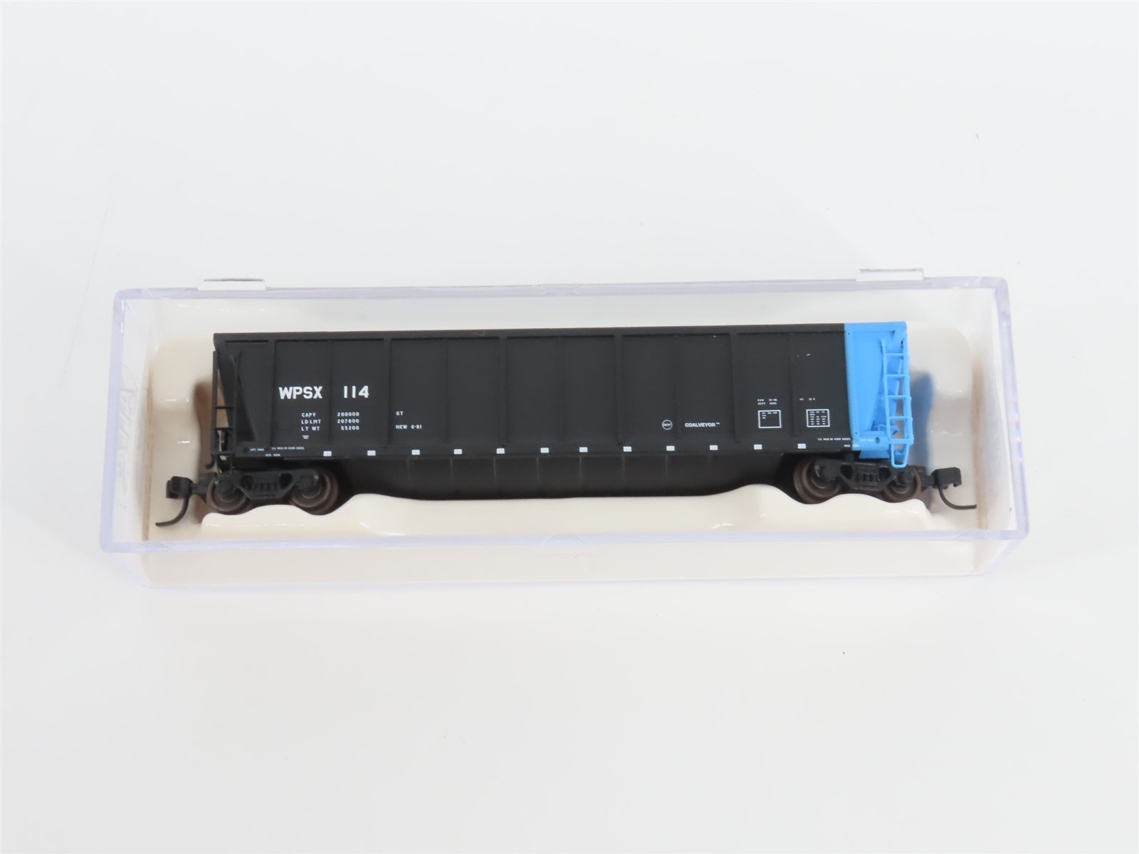 N Scale Atlas 43808-16 WPSX Wisconsin Public Service Coalveyor #114 w/ Load