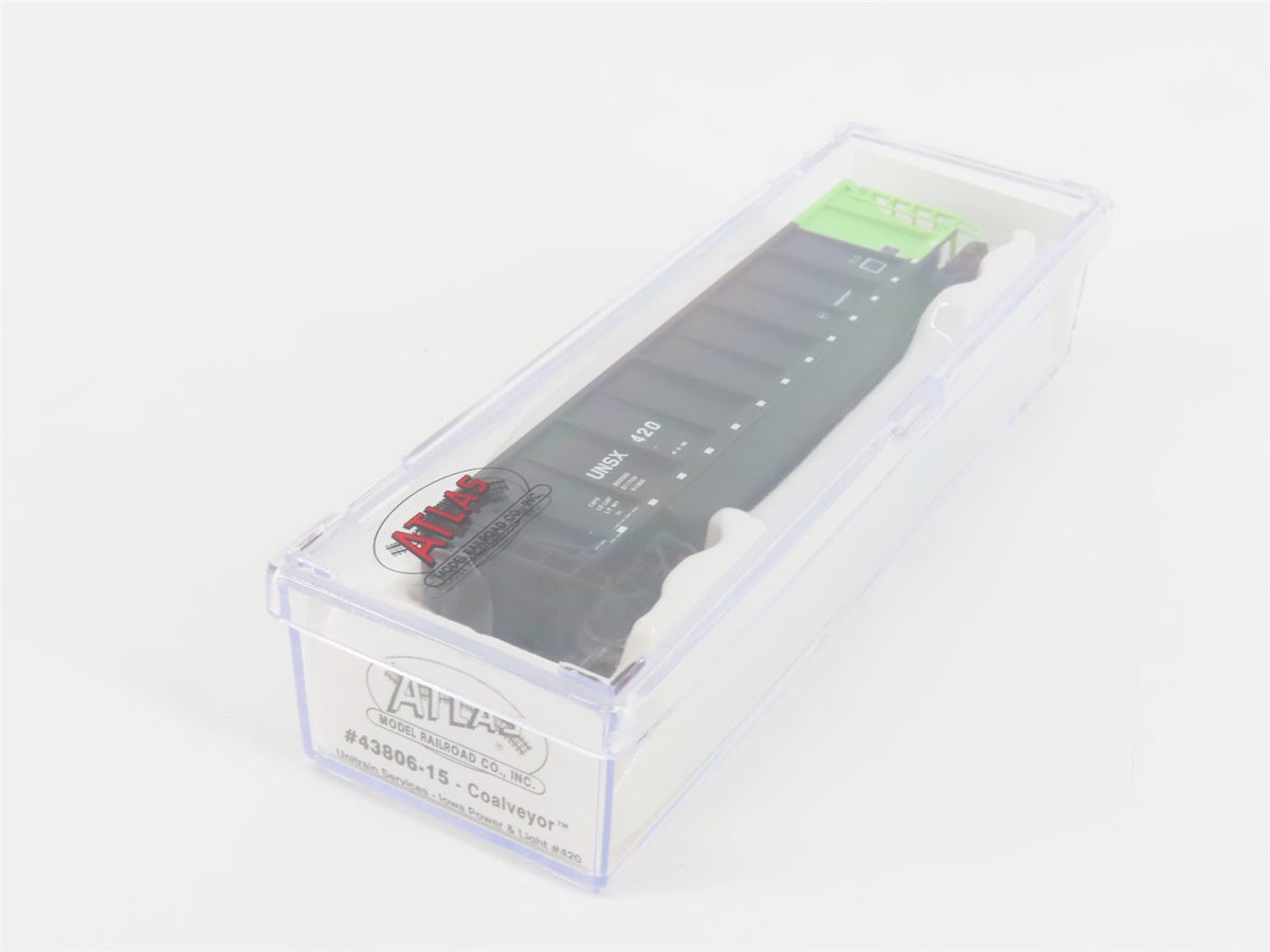 N Scale Atlas 43806-15 UNSX Unitrain Iowa Power &amp; Light Coalveyor #420 w/ Load