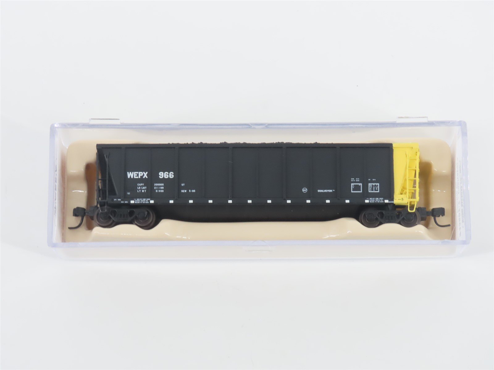 N Scale Atlas 43807-7 WEPX Wisconsin Electric Power Coalveyor #966 w/ Load