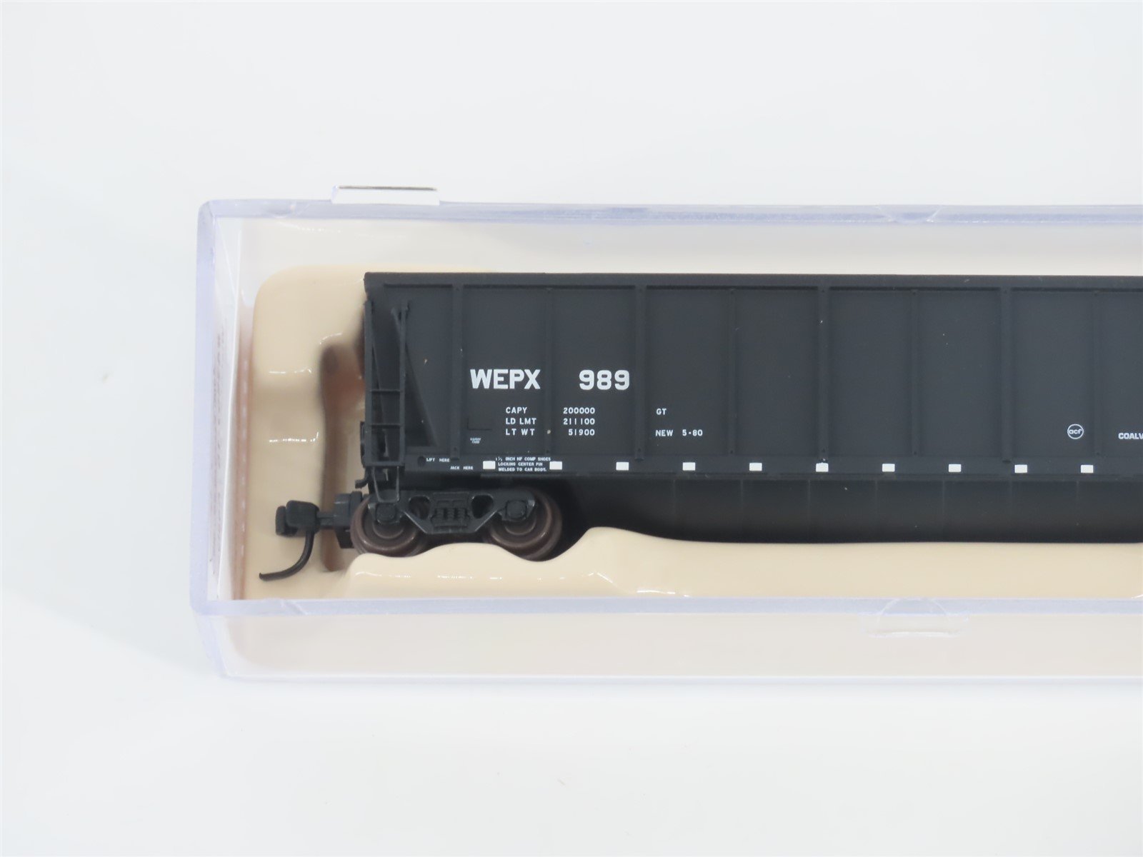 N Scale Atlas 43807-10 WEPX Wisconsin Electric Power Coalveyor #989 w/ Load