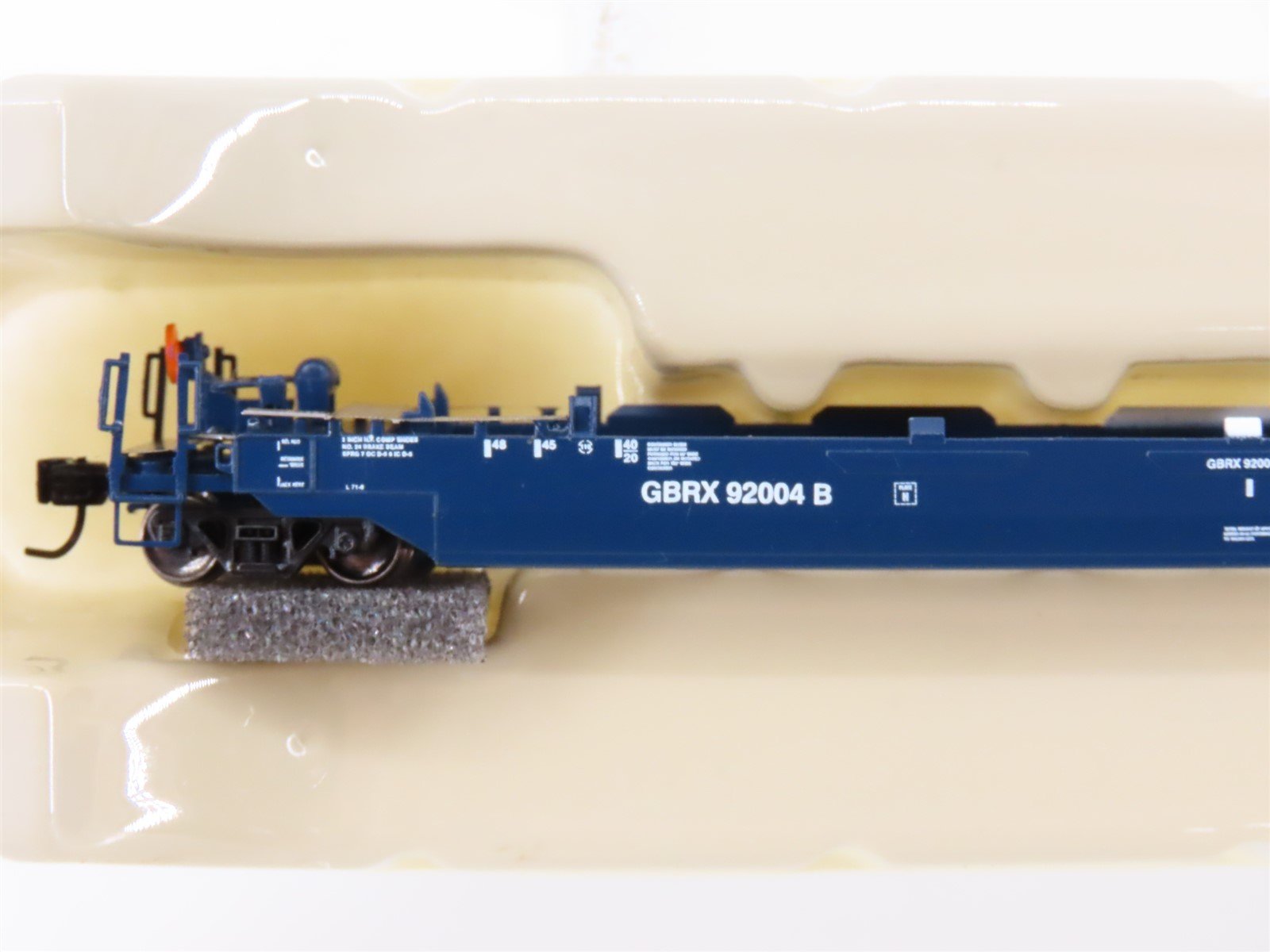 N Scale Athearn 17217 GRBX Blue 4-Unit Drawbarred Husky Stack Set