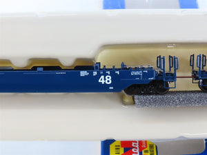 N Scale Athearn 17217 GRBX Blue 4-Unit Drawbarred Husky Stack Set