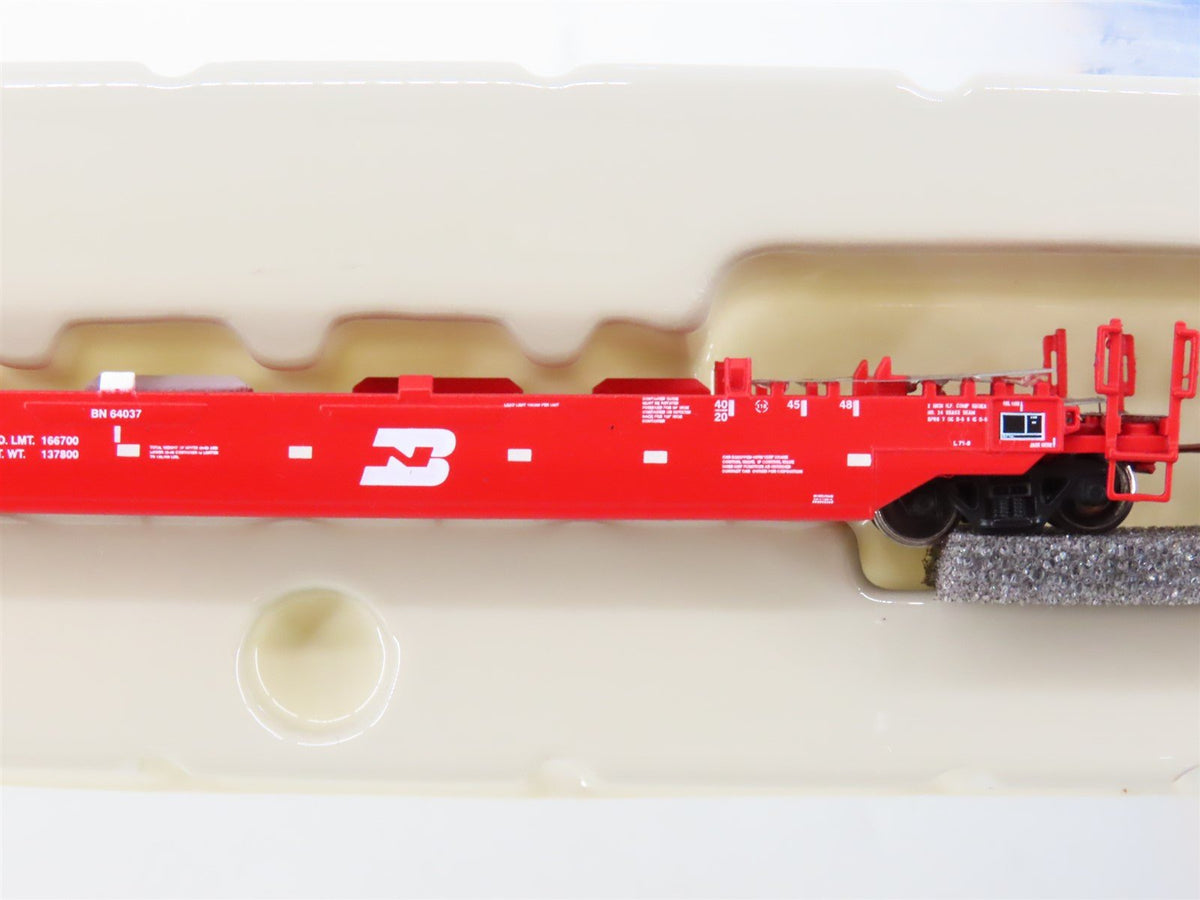 N Scale Athearn 17213 BN Railway 3-Unit Drawbarred Husky Stack Set