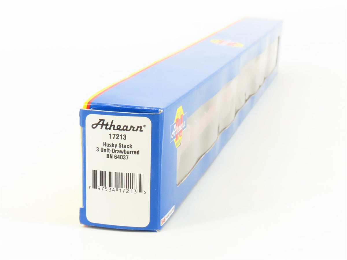 N Scale Athearn 17213 BN Railway 3-Unit Drawbarred Husky Stack Set