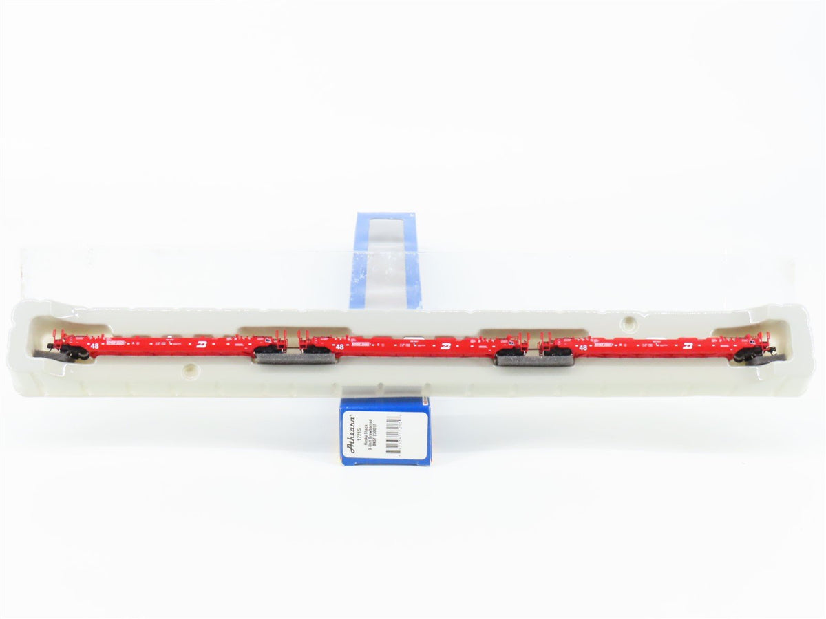 N Scale Athearn 17215 BNSF Railway 3-Unit Drawbarred Husky Stack Set