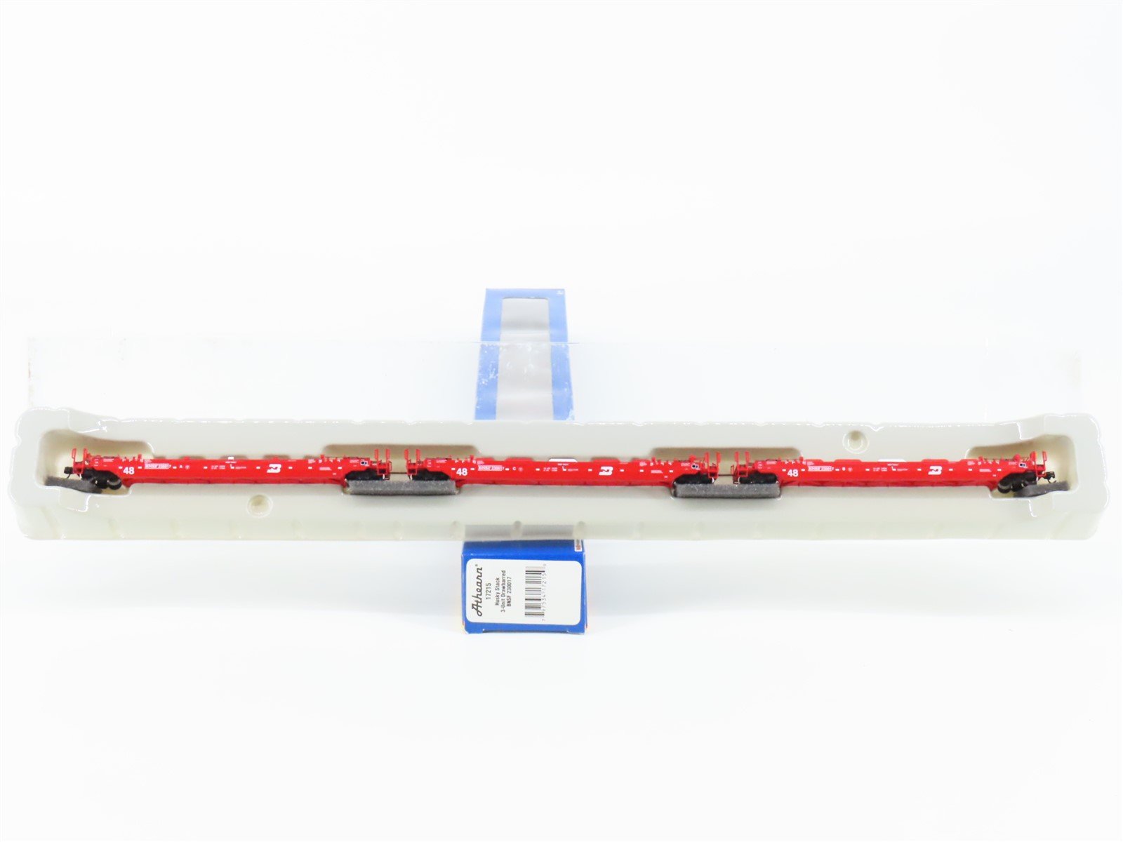 N Scale Athearn 17215 BNSF Railway 3-Unit Drawbarred Husky Stack Set