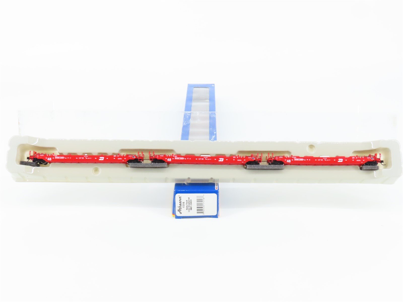 N Scale Athearn 17215 BNSF Railway 3-Unit Drawbarred Husky Stack Set