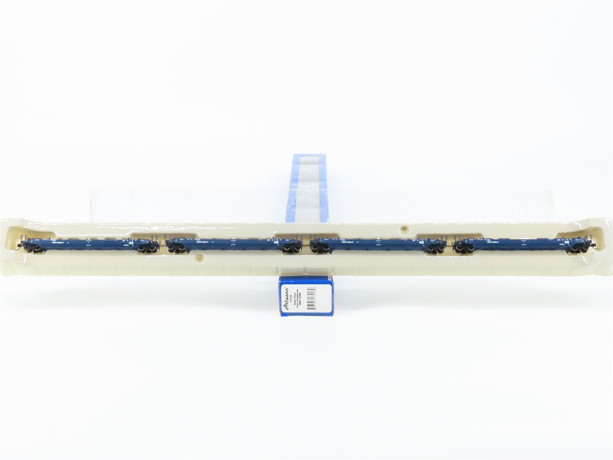 N Scale Athearn 17218 GRBX Blue 4-Unit Drawbarred Husky Stack Set