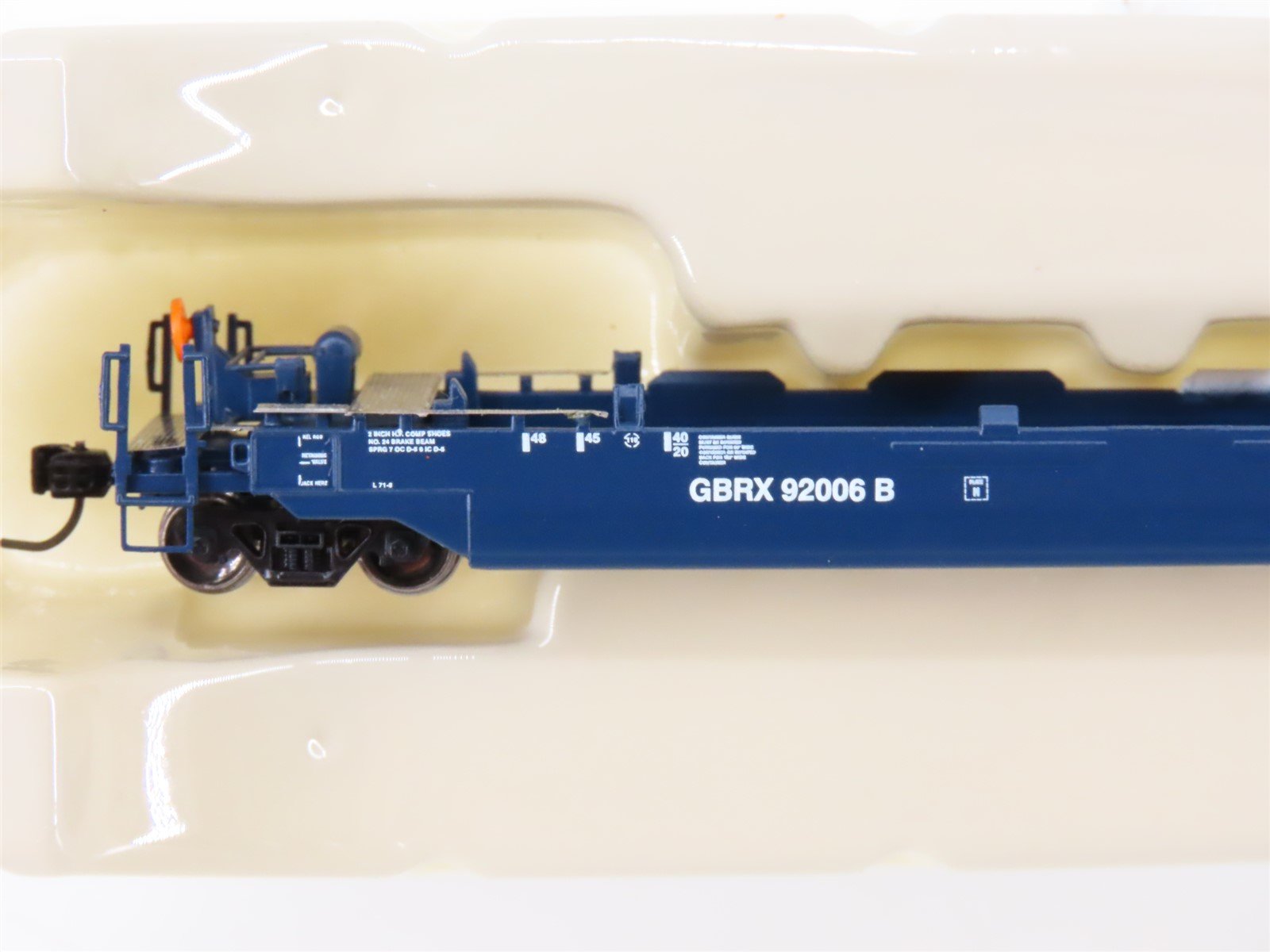 N Scale Athearn 17218 GRBX Blue 4-Unit Drawbarred Husky Stack Set