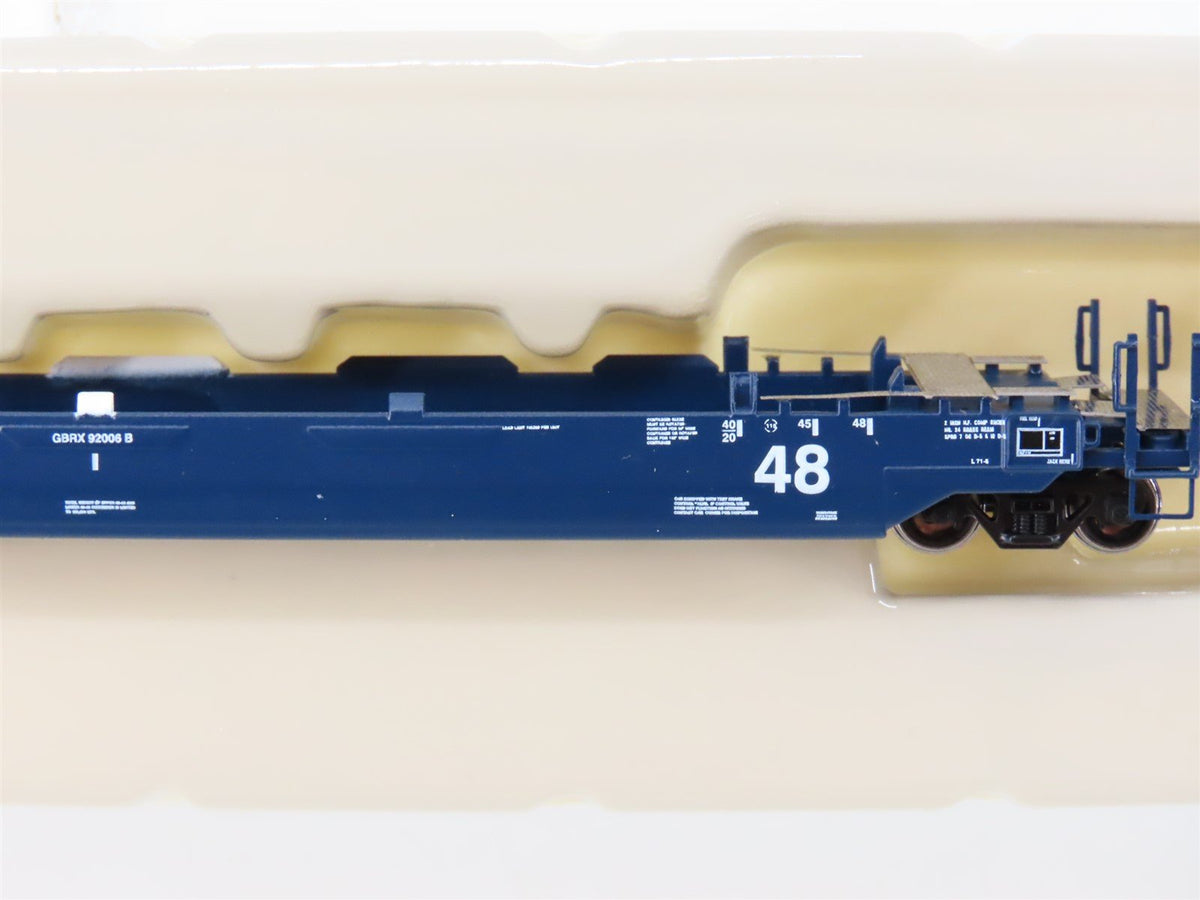 N Scale Athearn 17218 GRBX Blue 4-Unit Drawbarred Husky Stack Set