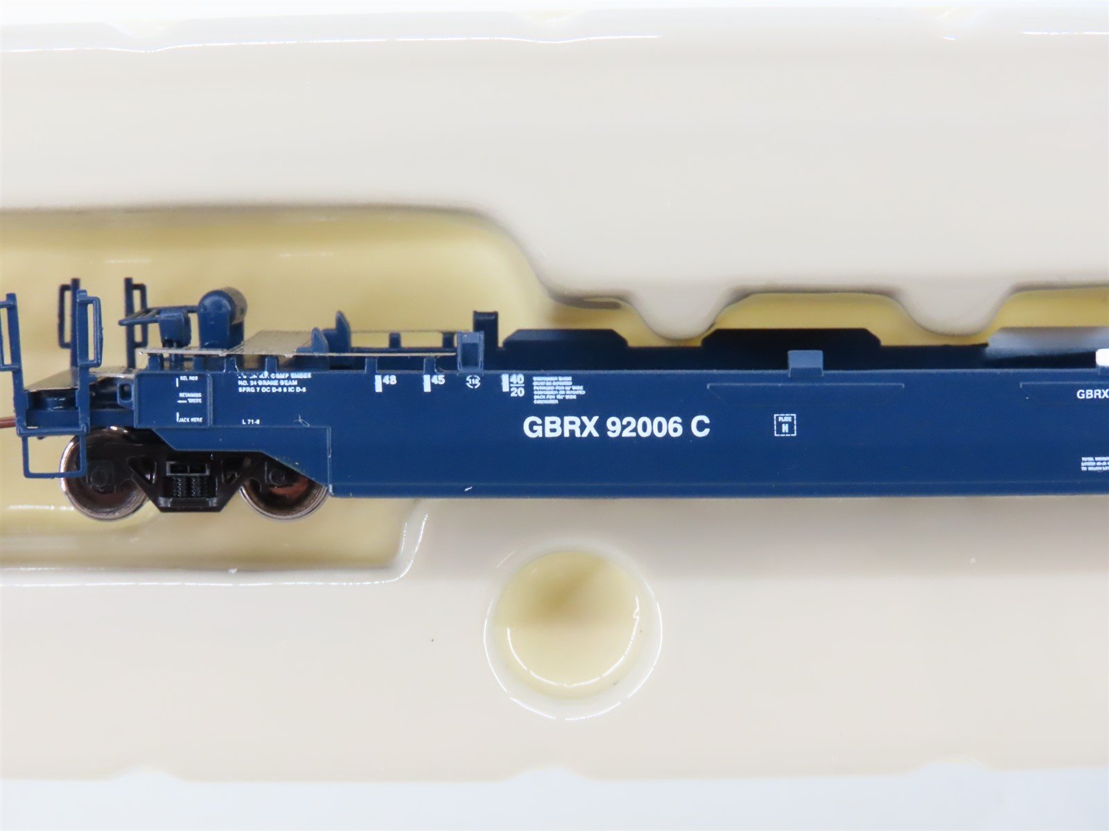 N Scale Athearn 17218 GRBX Blue 4-Unit Drawbarred Husky Stack Set