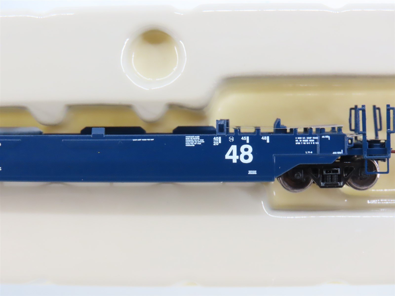 N Scale Athearn 17218 GRBX Blue 4-Unit Drawbarred Husky Stack Set