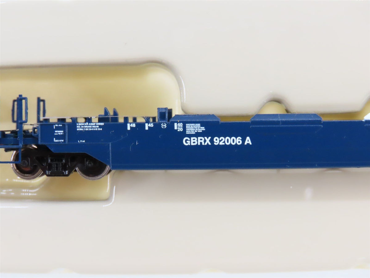 N Scale Athearn 17218 GRBX Blue 4-Unit Drawbarred Husky Stack Set
