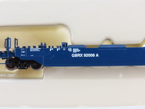 N Scale Athearn 17218 GRBX Blue 4-Unit Drawbarred Husky Stack Set