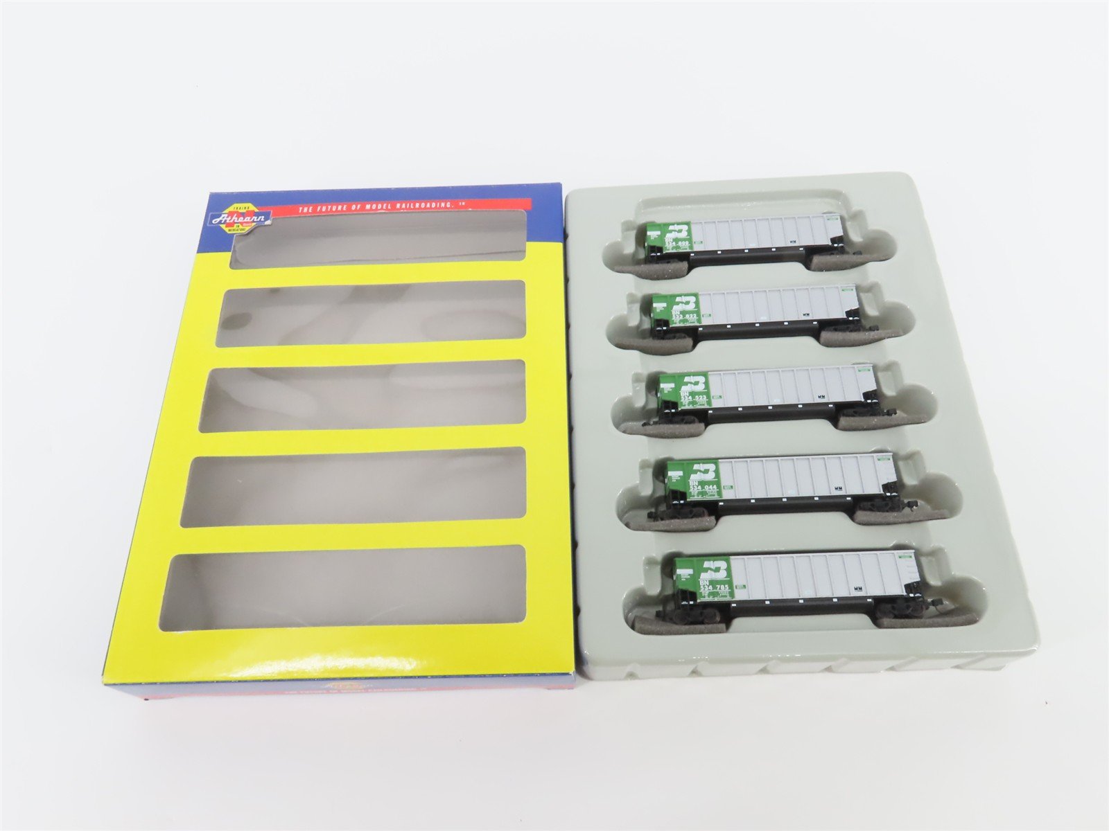 N Scale Athearn 10452 BN Burlington Northern BethGon Coalporter w/ Load 5-Pack