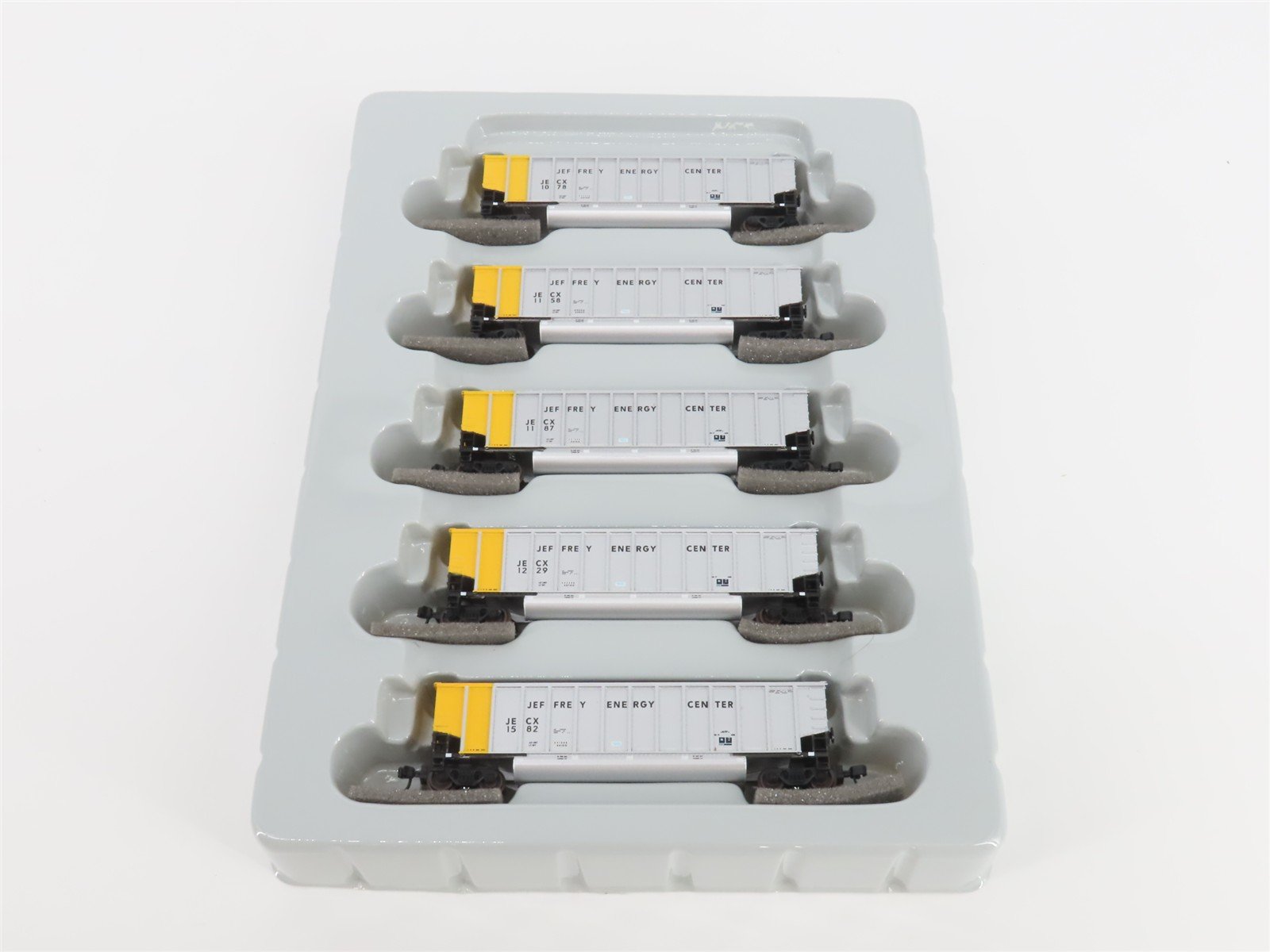 N Scale Athearn 10463 JECX Jeffrey Energy Center BethGon Coalporter 5-Pack