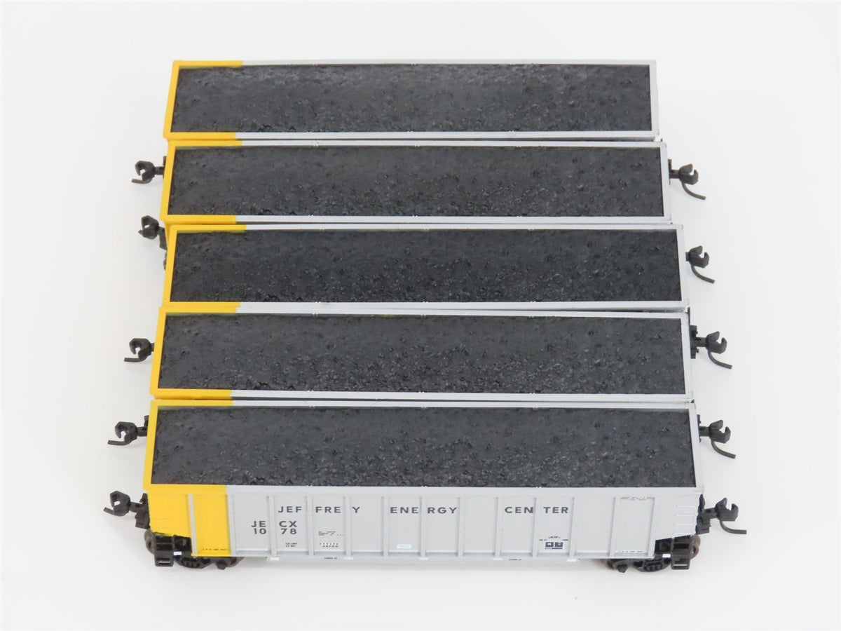 N Scale Athearn 10463 JECX Jeffrey Energy Center BethGon Coalporter 5-Pack