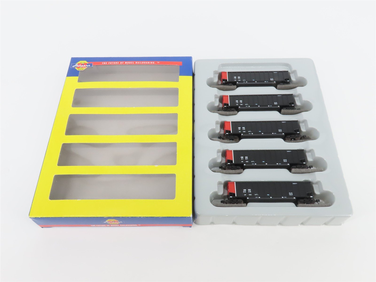 N Scale Athearn 10467 CWEX Commonwealth Edison BethGon Coalporter w/ Load 5-Pack