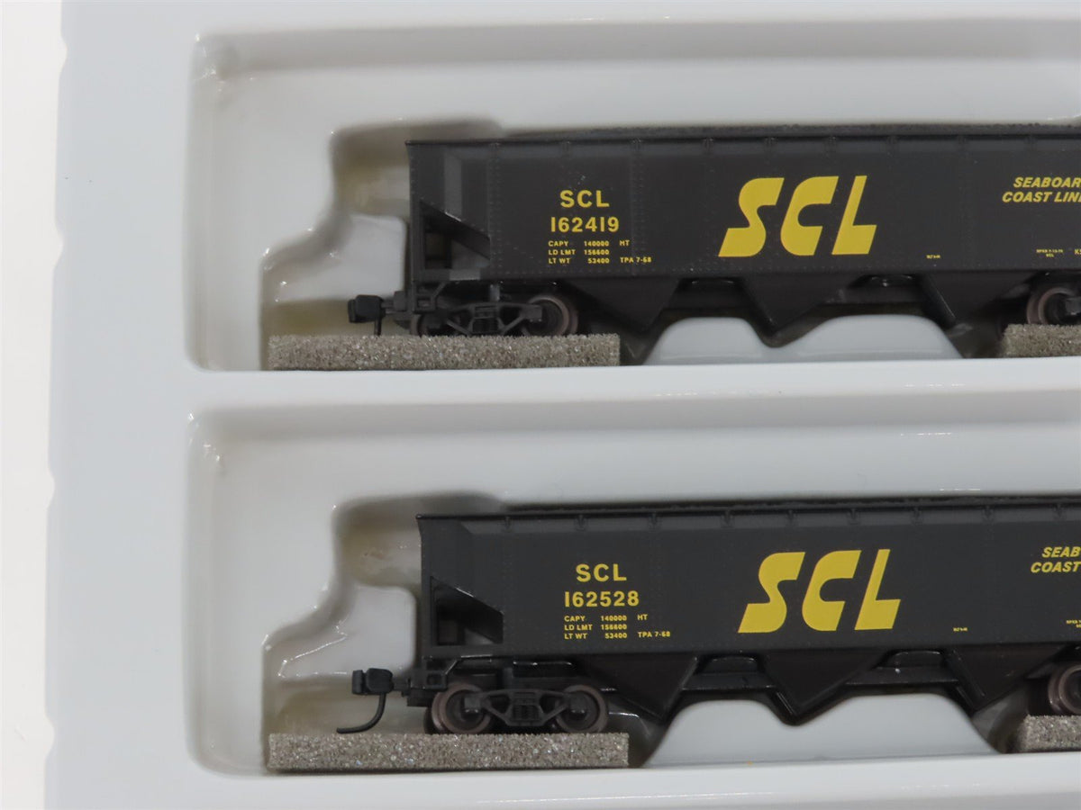 N Scale Athearn 11072 SCL Seaboard Coast Line 40&#39; 3-Bay Hopper w/ Load 5-Pack