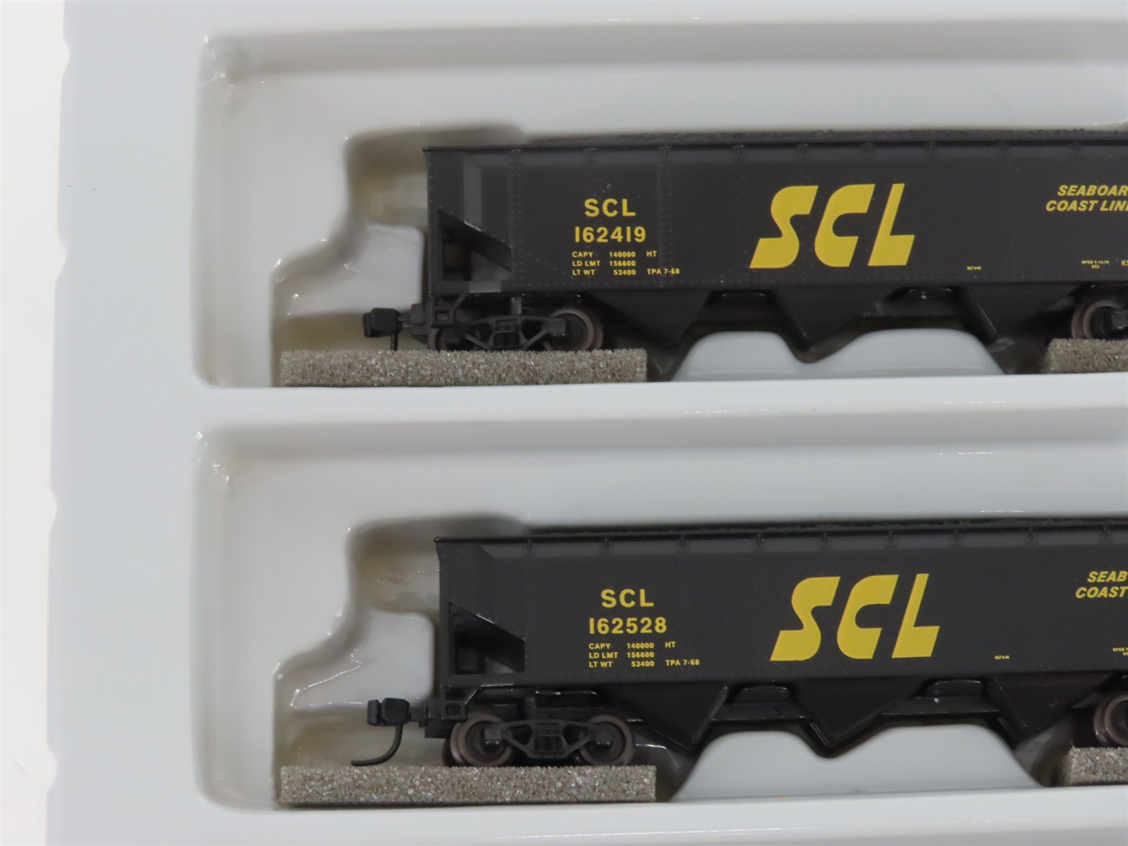 N Scale Athearn 11072 SCL Seaboard Coast Line 40' 3-Bay Hopper w/ Load 5-Pack
