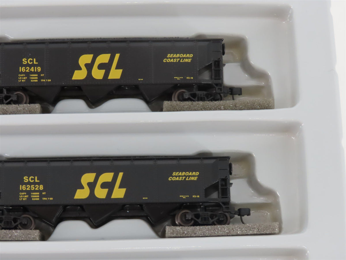 N Scale Athearn 11072 SCL Seaboard Coast Line 40&#39; 3-Bay Hopper w/ Load 5-Pack