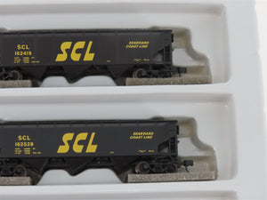N Scale Athearn 11072 SCL Seaboard Coast Line 40' 3-Bay Hopper w/ Load 5-Pack