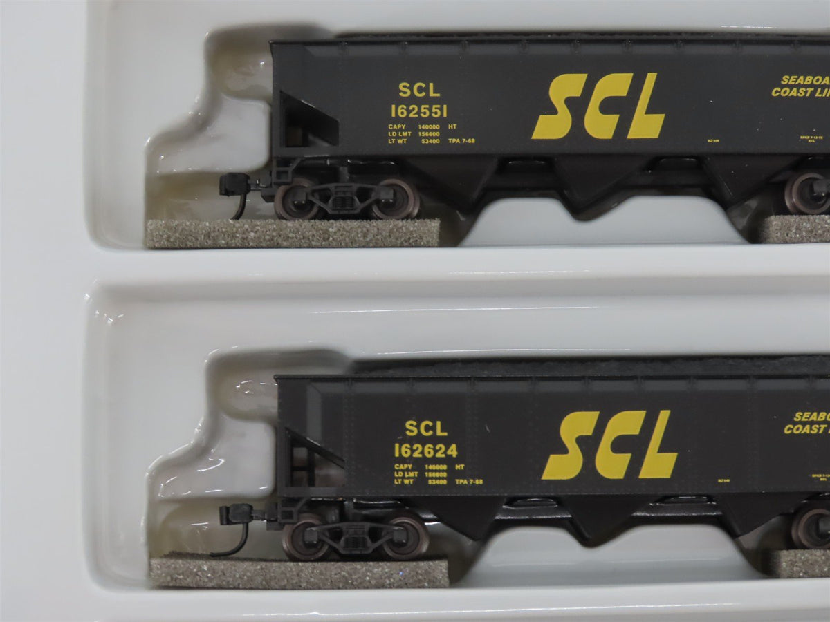 N Scale Athearn 11072 SCL Seaboard Coast Line 40&#39; 3-Bay Hopper w/ Load 5-Pack