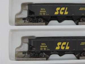 N Scale Athearn 11072 SCL Seaboard Coast Line 40' 3-Bay Hopper w/ Load 5-Pack