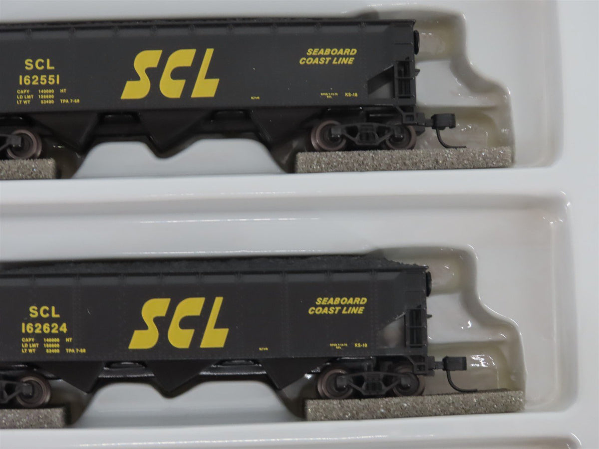 N Scale Athearn 11072 SCL Seaboard Coast Line 40&#39; 3-Bay Hopper w/ Load 5-Pack