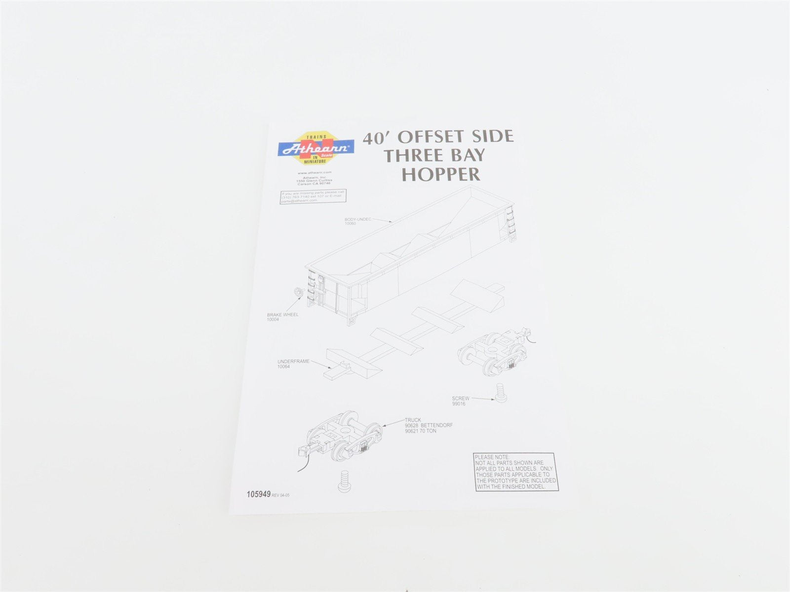 N Scale Athearn 11072 SCL Seaboard Coast Line 40' 3-Bay Hopper w/ Load 5-Pack