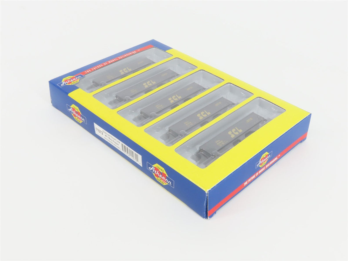 N Scale Athearn 11072 SCL Seaboard Coast Line 40&#39; 3-Bay Hopper w/ Load 5-Pack