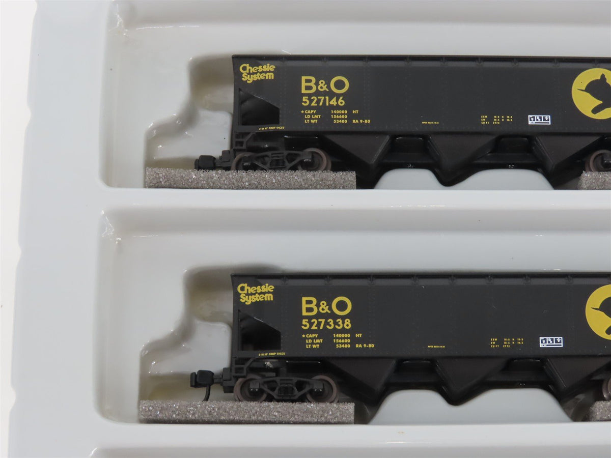 N Scale Athearn 11068 B&amp;O Chessie System 40&#39; 3-Bay Hopper w/ Load 5-Pack