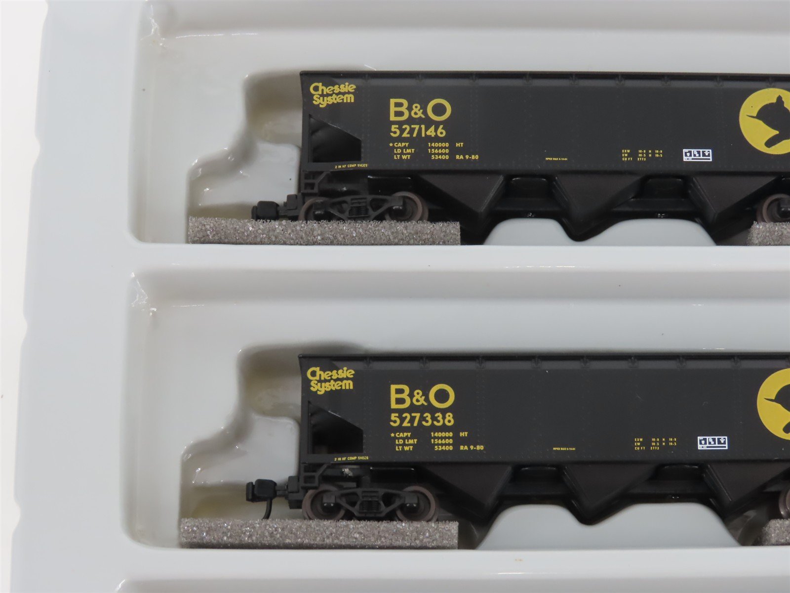 N Scale Athearn 11068 B&O Chessie System 40' 3-Bay Hopper w/ Load 5-Pack