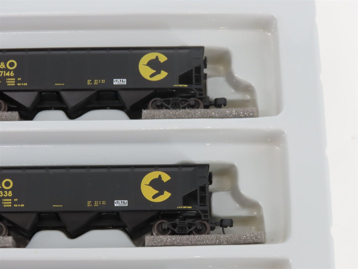 N Scale Athearn 11068 B&amp;O Chessie System 40&#39; 3-Bay Hopper w/ Load 5-Pack
