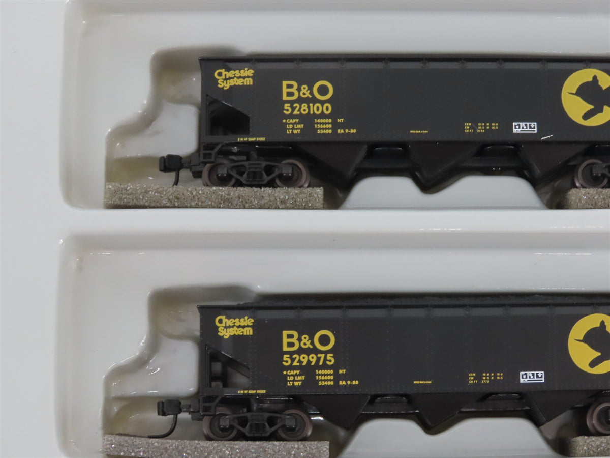 N Scale Athearn 11067 B&amp;O Chessie System 40&#39; 3-Bay Hopper w/ Load 5-Pack