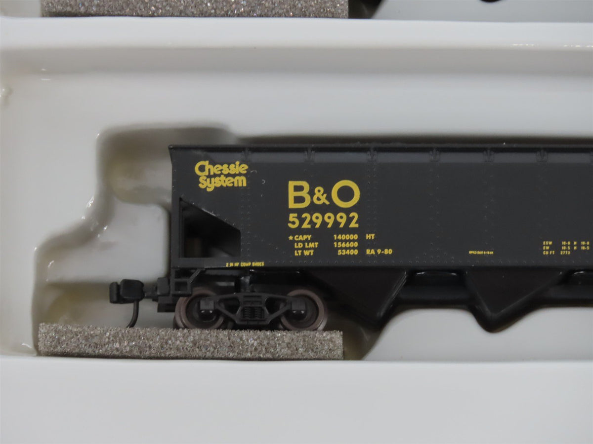 N Scale Athearn 11067 B&amp;O Chessie System 40&#39; 3-Bay Hopper w/ Load 5-Pack