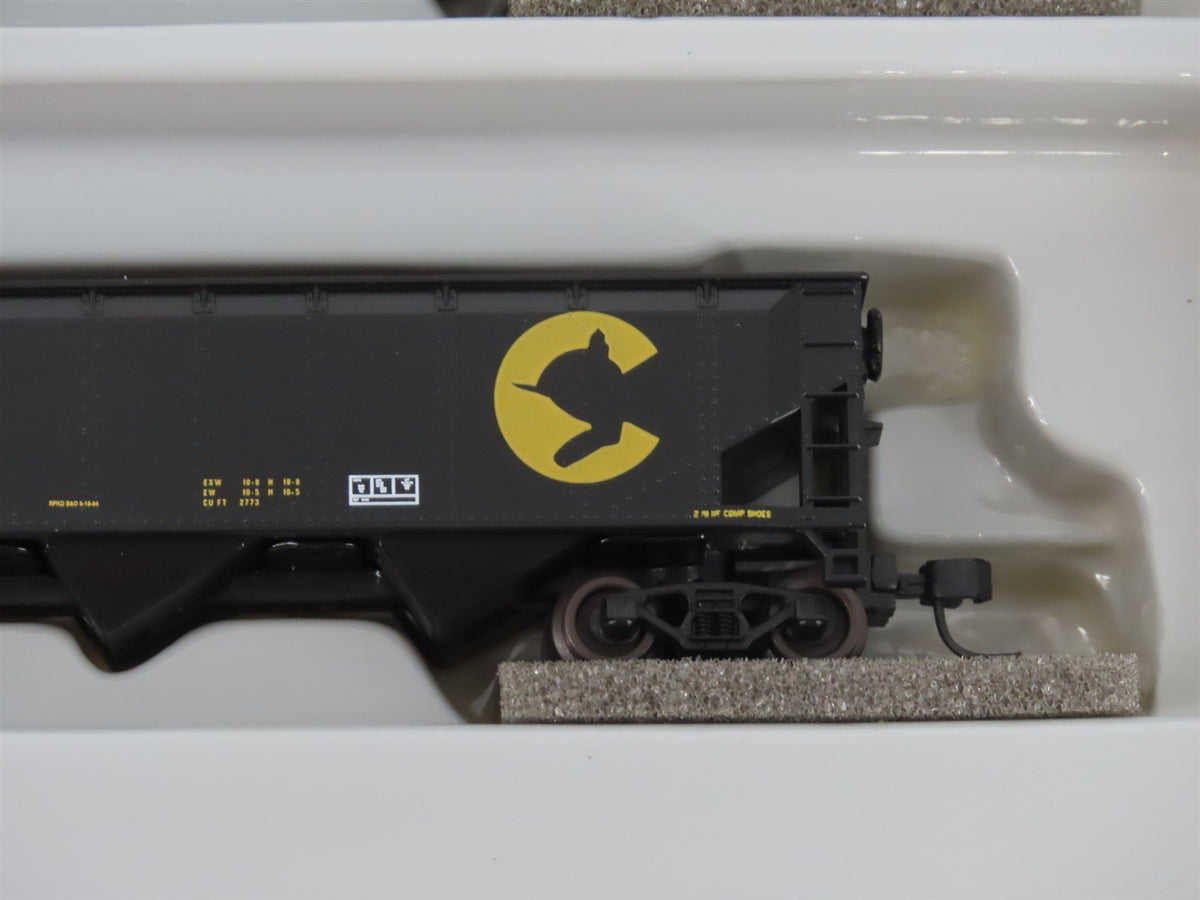 N Scale Athearn 11067 B&amp;O Chessie System 40&#39; 3-Bay Hopper w/ Load 5-Pack
