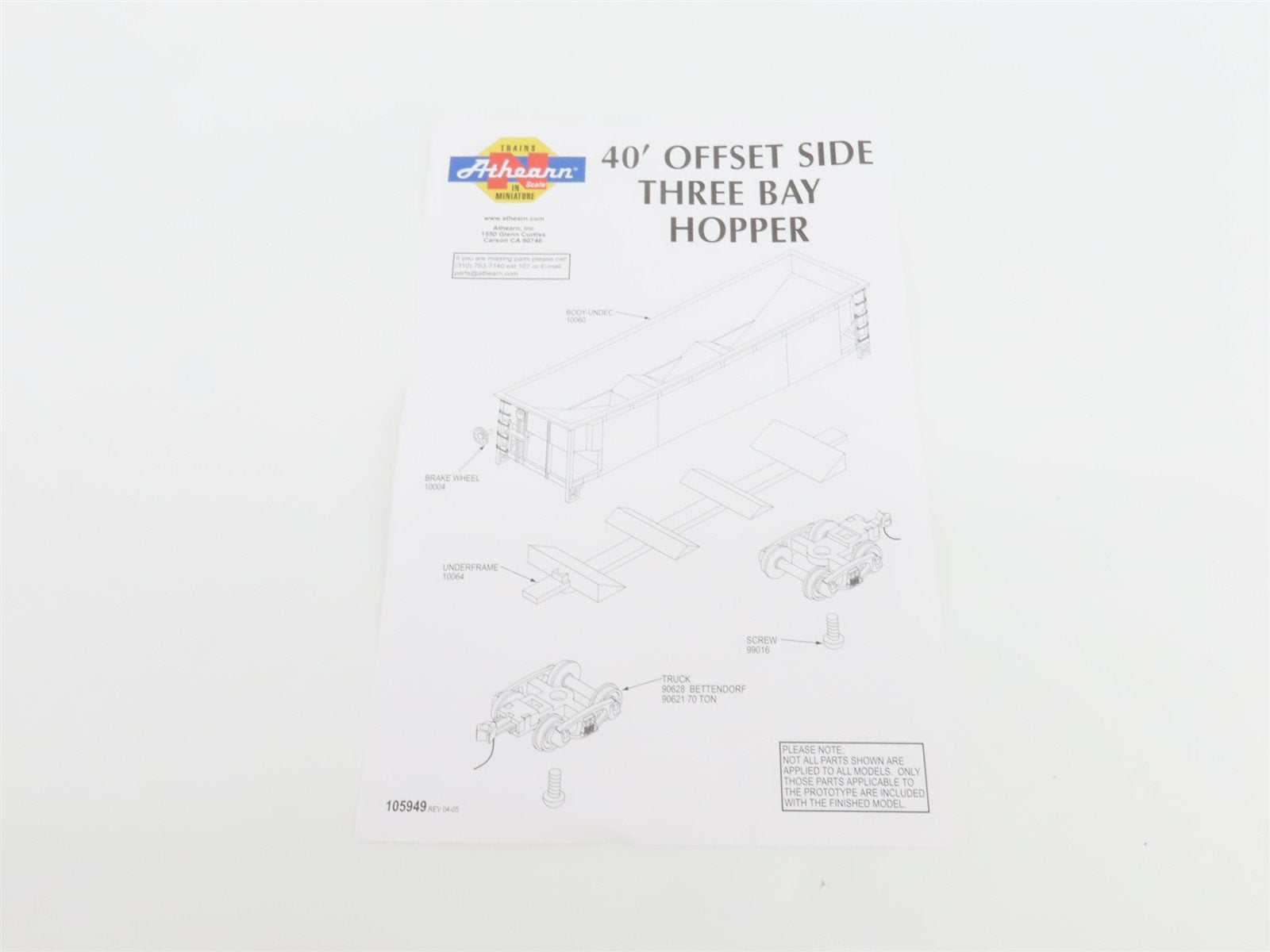 N Scale Athearn 11067 B&O Chessie System 40' 3-Bay Hopper w/ Load 5-Pack