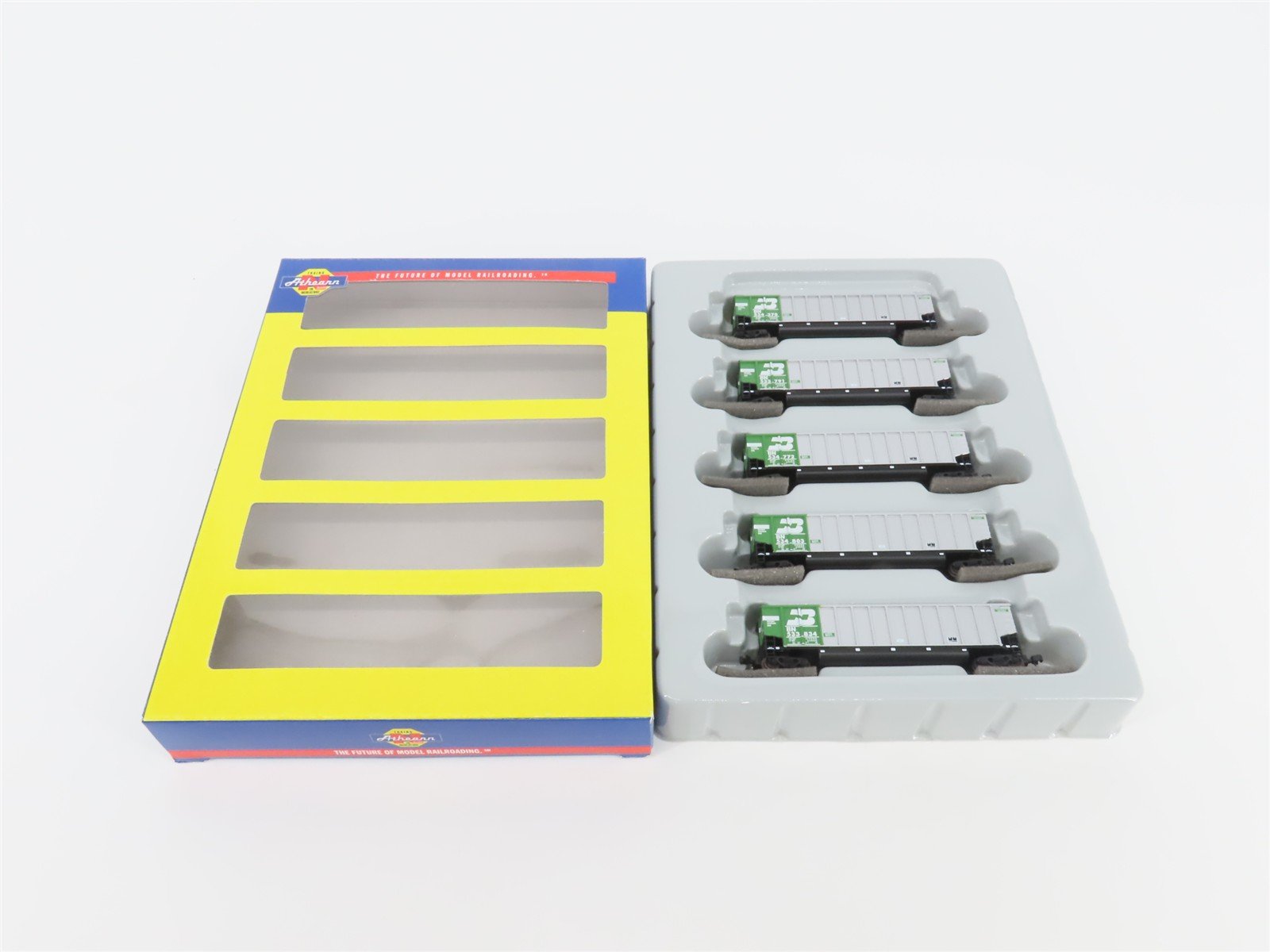 N Scale Athearn 10451 BN Burlington Northern BethGon Coalporter w/ Load 5-Pack