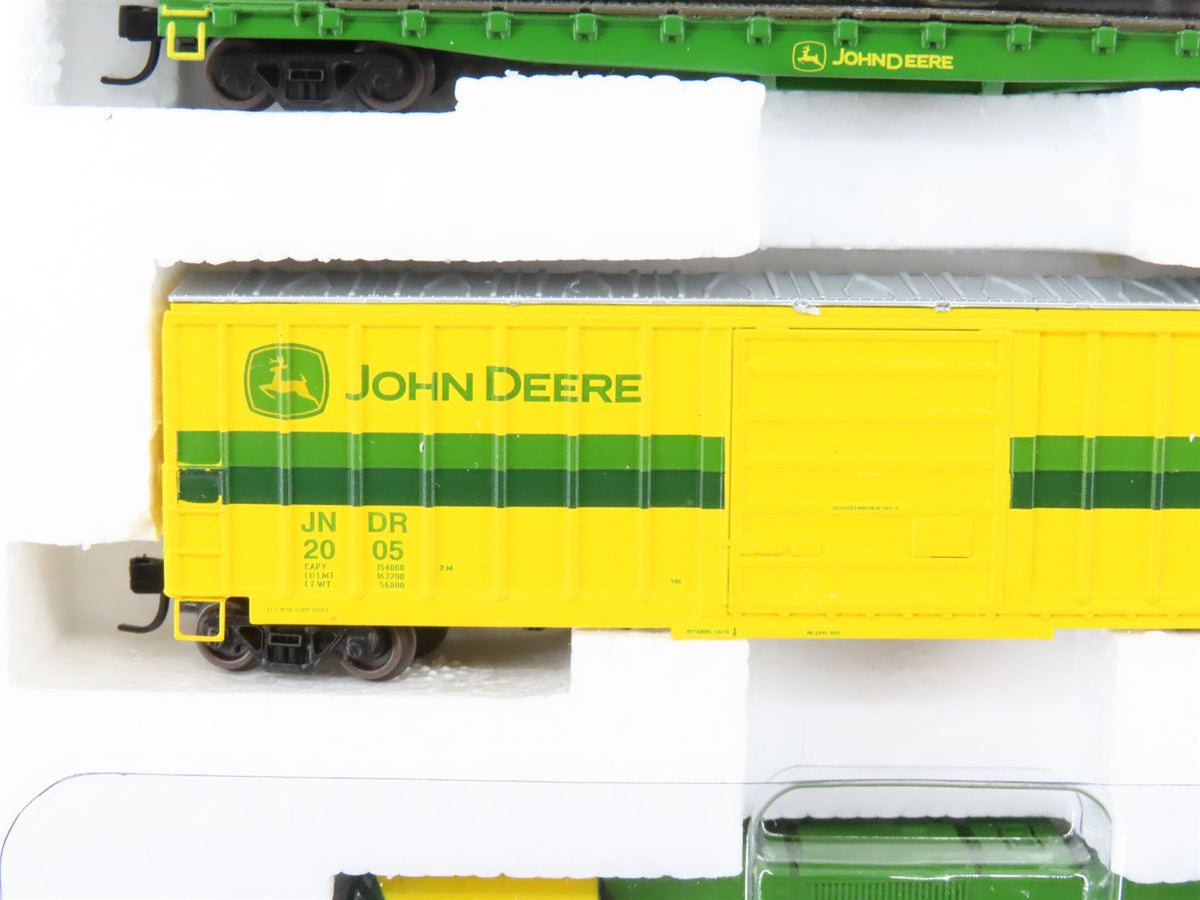 N Scale Athearn John Deere SD70MAC Diesel Set w/Cars, Track &amp; Transformer